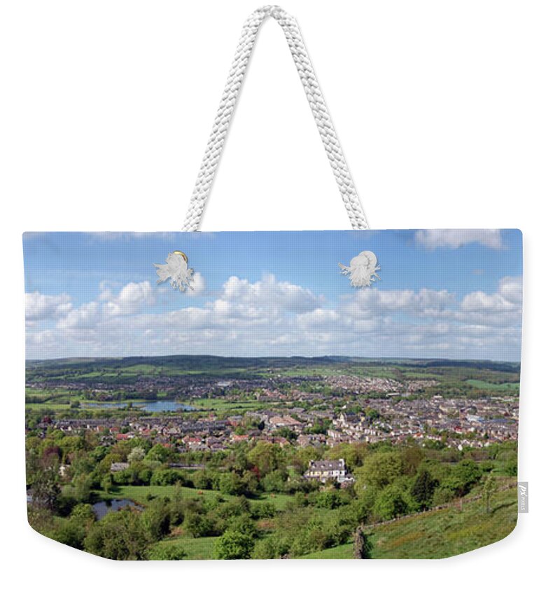 Panoramic Weekender Tote Bag featuring the photograph Wharfedale Panorama by Tj Blackwell