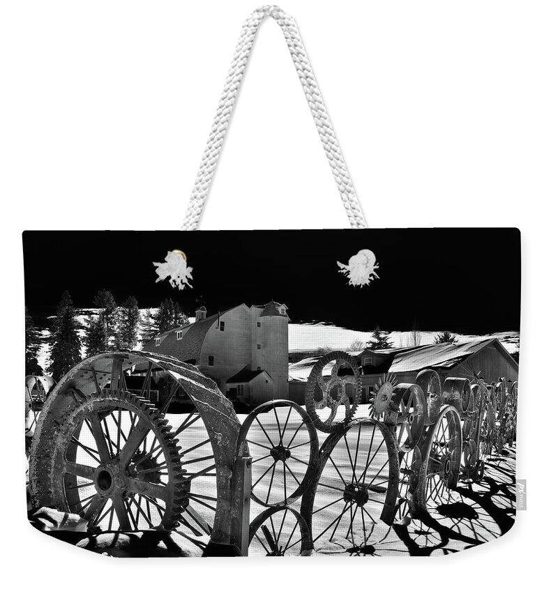 Wheel Shadows Weekender Tote Bag featuring the photograph Wheel Shadows by David Patterson