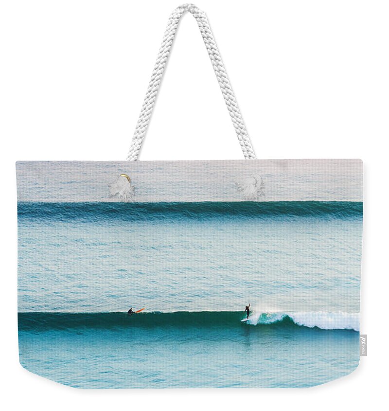 Surfer Weekender Tote Bag featuring the photograph Where the magic happens. by Mariss Balodis