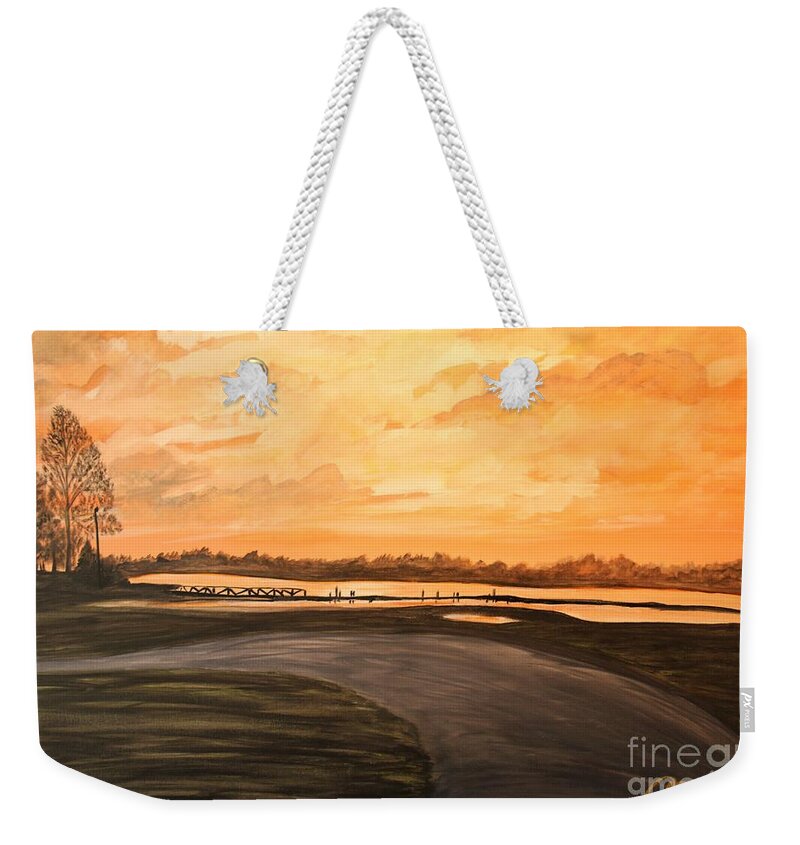 Prints Weekender Tote Bag featuring the painting Where the Road Leads you by Barbara Donovan