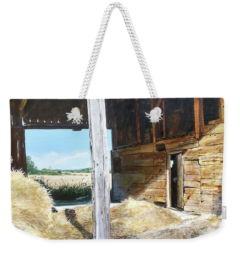 Barn Weekender Tote Bag featuring the painting While The Sun Shines by William Brody