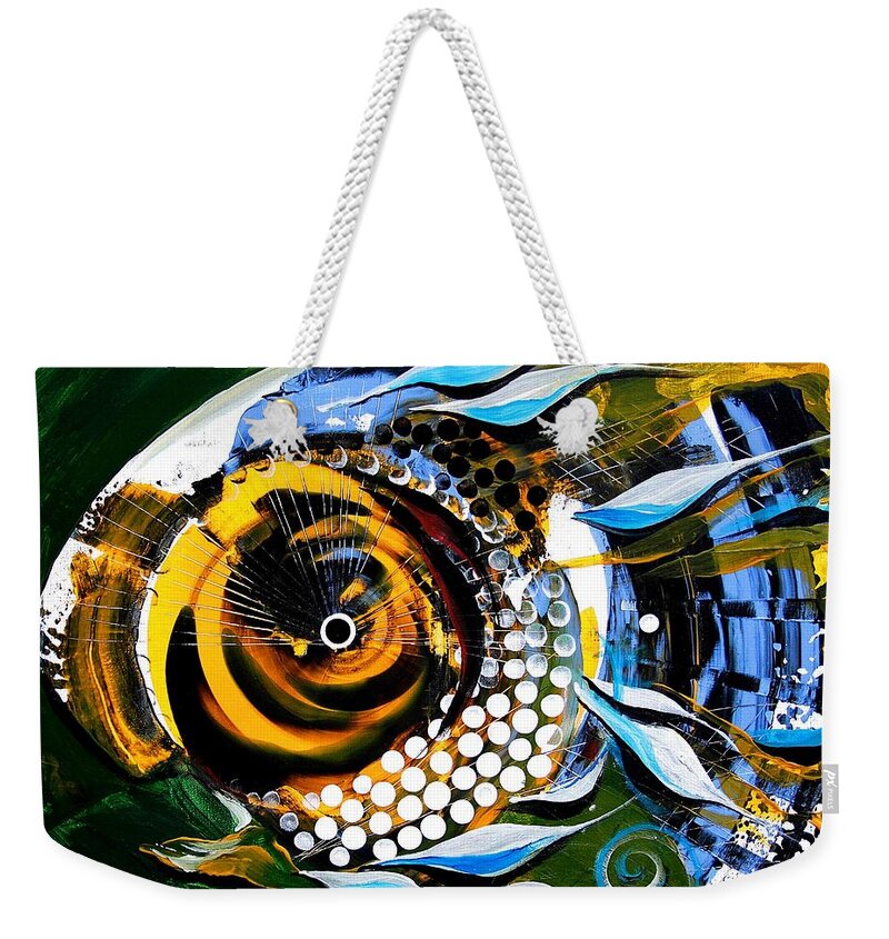 Fish Weekender Tote Bag featuring the painting White-Headed Mouth Fish by J Vincent Scarpace
