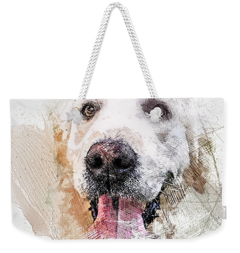 Illustration Weekender Tote Bag featuring the digital art White Lab by Rob Smith's