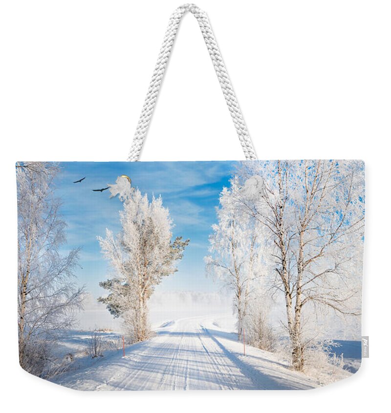 Snow Weekender Tote Bag featuring the photograph White Morning by Philippe Sainte-Laudy