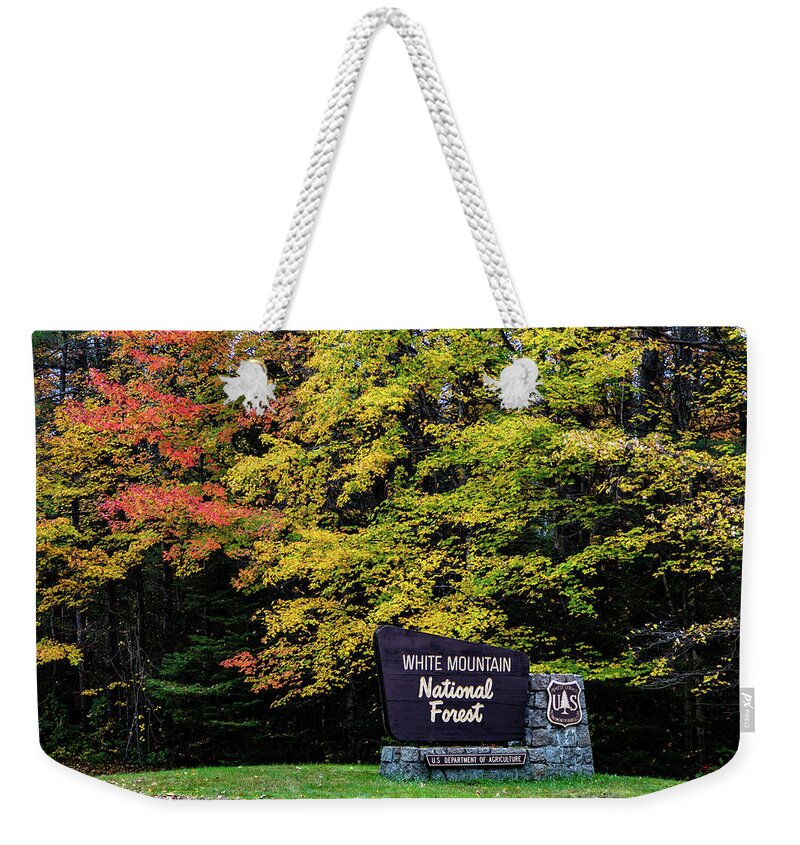 Autumn New Hampshire Weekender Tote Bag featuring the photograph White Mountain National Forest New Hampshire by Jeff Folger