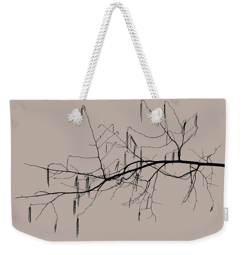 Beige Weekender Tote Bag featuring the photograph Willow Branch by Sam Armstrong