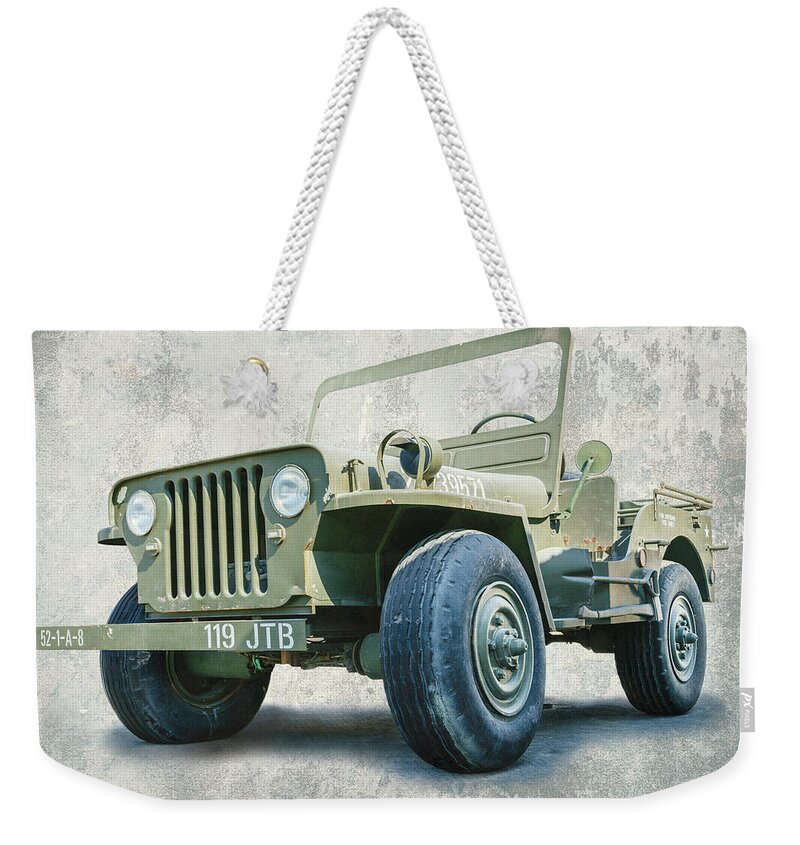 Abu Dhabi Weekender Tote Bag featuring the photograph Willy Jeep replica by Alexey Stiop