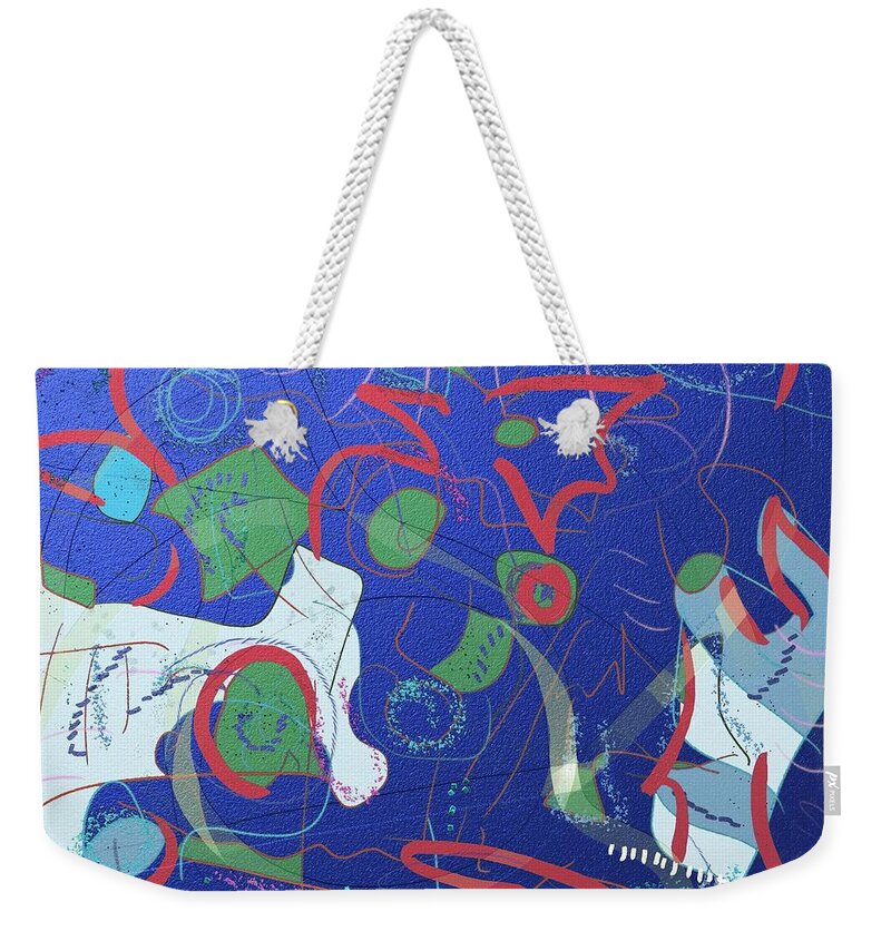 Abstract Weekender Tote Bag featuring the digital art Wind, Waves and Tide by Chani Demuijlder