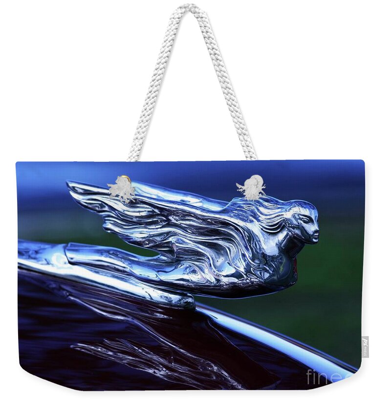 1941 Cadillac Weekender Tote Bag featuring the photograph Winged Woman by Terri Brewster