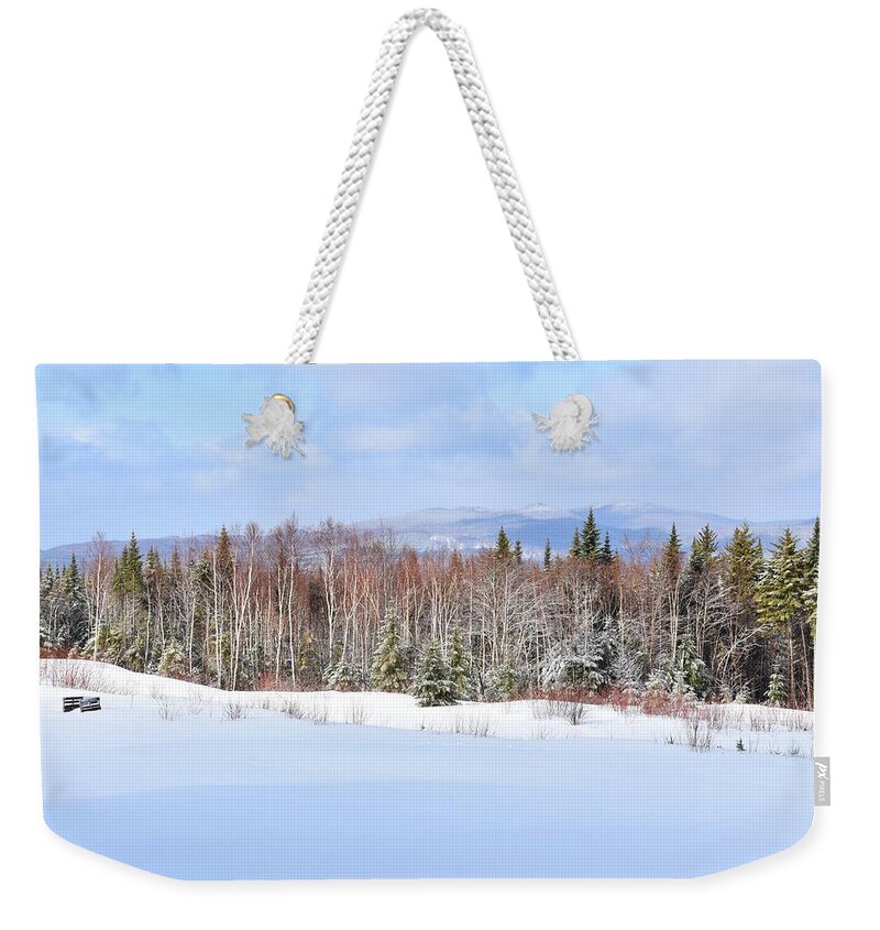 Maine Weekender Tote Bag featuring the photograph Winter Morning in Maine by Nina Kindred