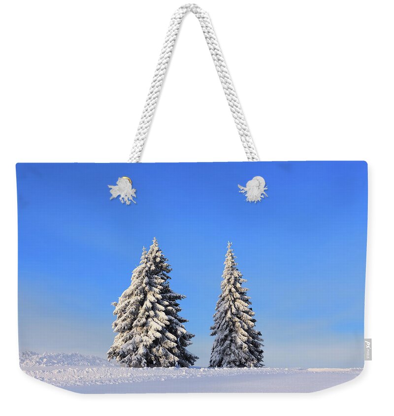 Scenics Weekender Tote Bag featuring the photograph Winter Trees by Borchee