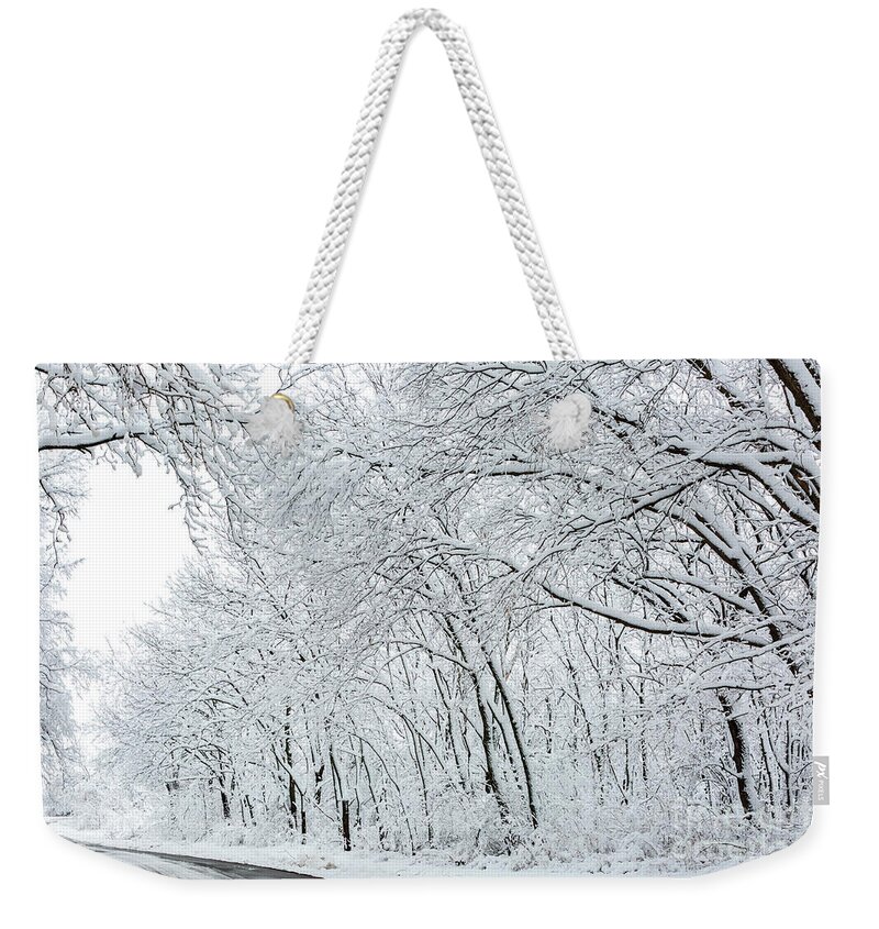 Snow Weekender Tote Bag featuring the photograph Winter Wonderland by Terri Morris