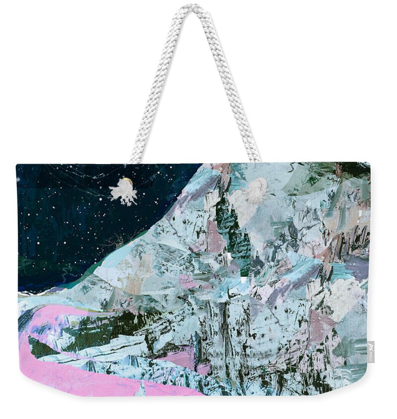 Pink Weekender Tote Bag featuring the painting Winterclad by David Mcconochie