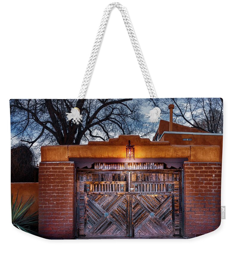 Adobe Weekender Tote Bag featuring the photograph Wooden Gate in the Eve by Robert FERD Frank