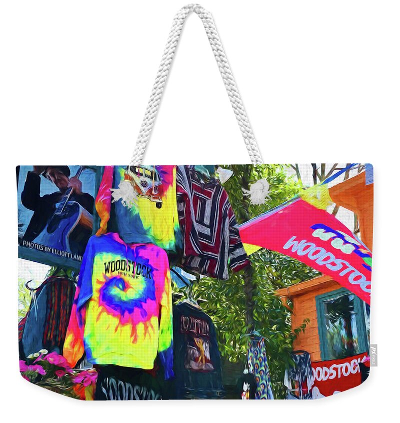 Woodstock Weekender Tote Bag featuring the photograph Woodstock Peace and Love 1 by Nancy De Flon