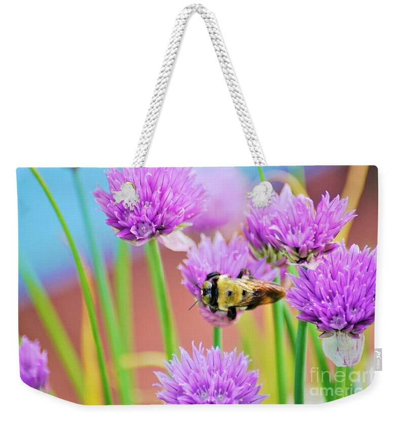 Chives Weekender Tote Bag featuring the photograph Working all the Angles by Merle Grenz