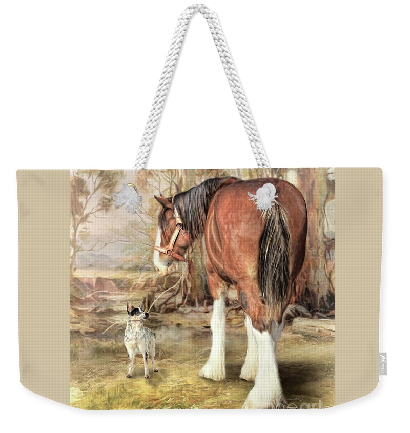 Clydesdale Weekender Tote Bag featuring the digital art Workmates by Trudi Simmonds
