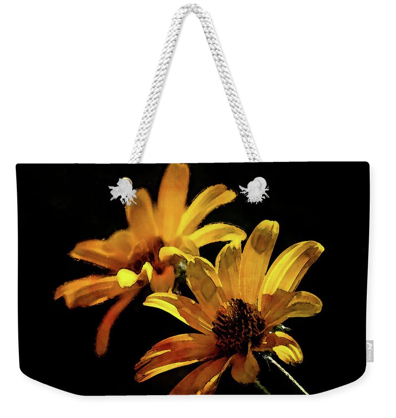 Impressionist Weekender Tote Bag featuring the photograph Yellow Wildflowers 240 IDP_2 by Steven Ward