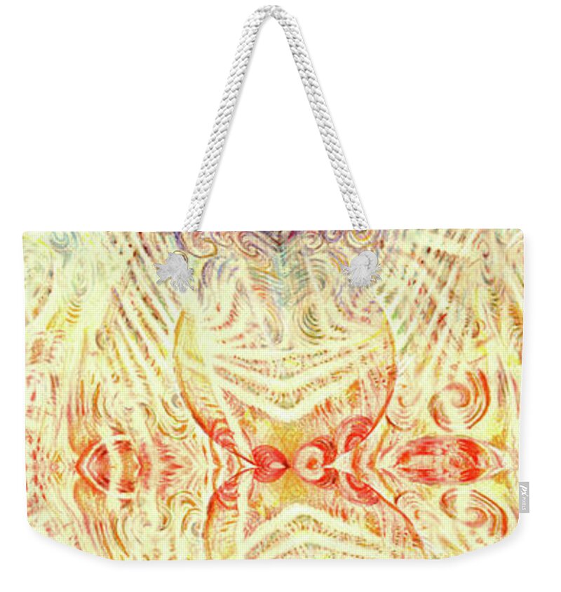 Collage Weekender Tote Bag featuring the painting Yonic Rainbow by Jeremy Robinson