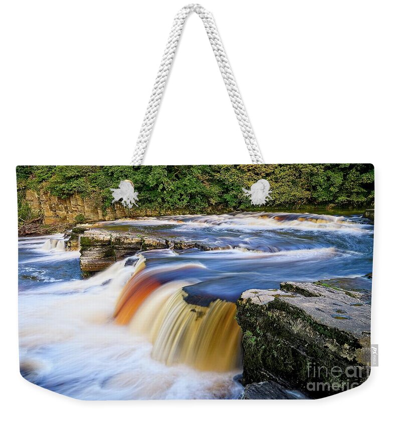 River Cascade Weekender Tote Bag featuring the photograph Yorkshire Waterfall by Martyn Arnold