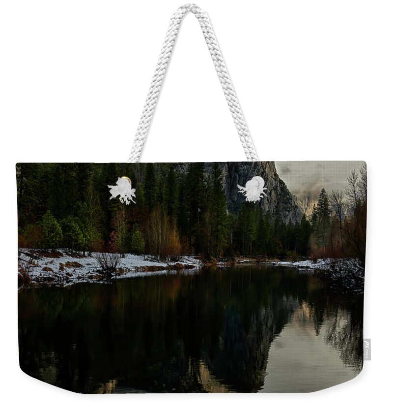 Yosemite Weekender Tote Bag featuring the photograph Yosemite Brothers in the Distance by Jon Glaser