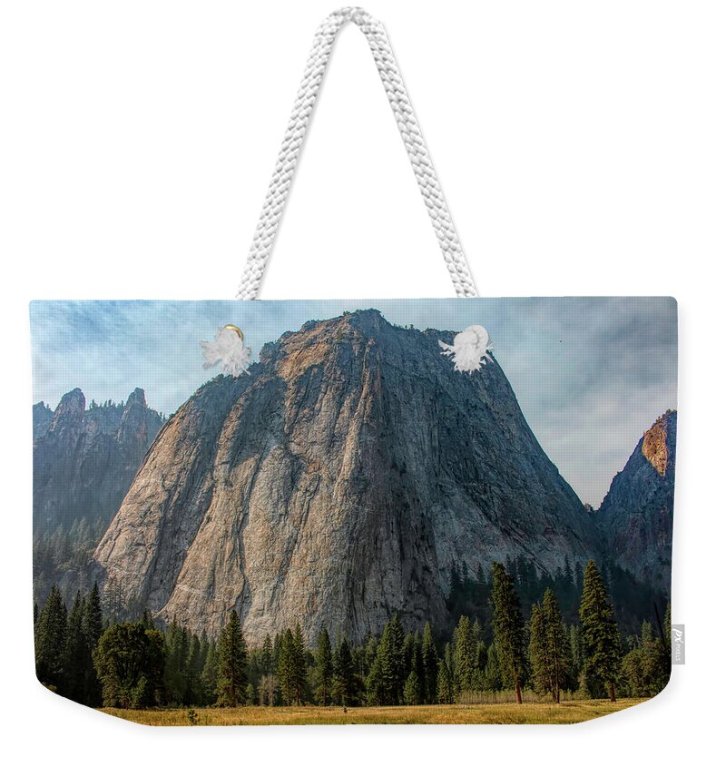 Cathedral Peaks Weekender Tote Bag featuring the photograph Yosemite Cathedral Peaks by Kristia Adams