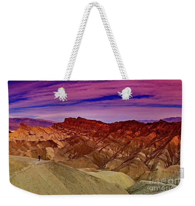 Zabriskie Point Weekender Tote Bag featuring the photograph Zabriskie Point in Death Valley by Amazing Action Photo Video