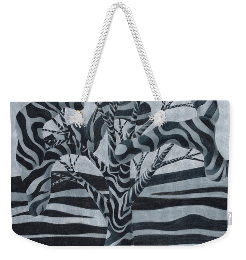 Surreal Weekender Tote Bag featuring the drawing Zebrad by Scott Brennan