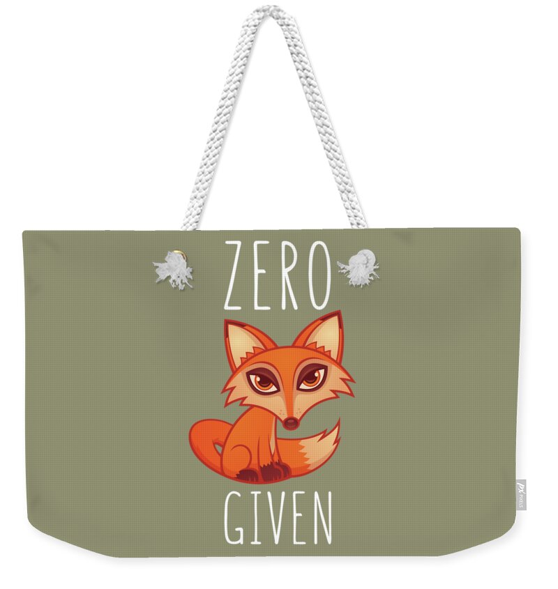 Animal Weekender Tote Bag featuring the digital art Zero Fox Given by John Schwegel