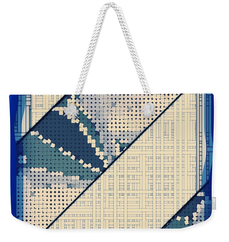Blue Weekender Tote Bag featuring the digital art # 50 by Marko Sabotin