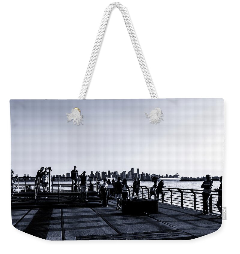 Winter Olympic City Weekender Tote Bag featuring the photograph 0112 Burrard Dry Dock Pier North Vancouver by Amyn Nasser Neptune Gallery