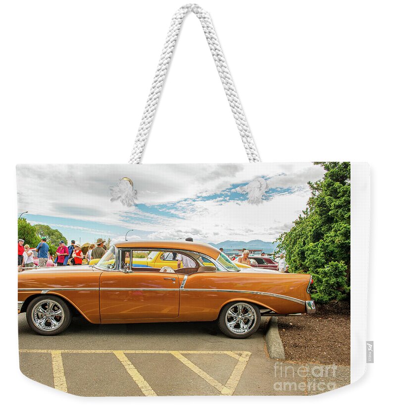 Beautiful Weekender Tote Bag featuring the photograph 56 Chev #2 by Jim Hatch