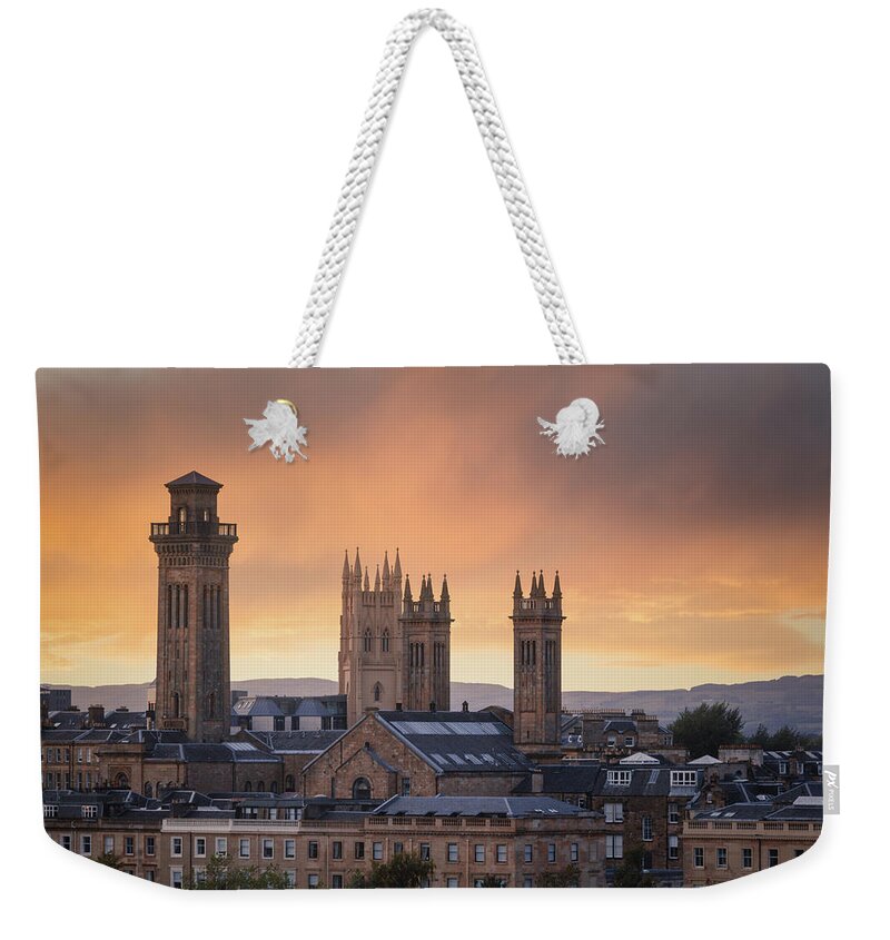 Orange Weekender Tote Bag featuring the photograph A Glasgow City View #1 by Rick Deacon