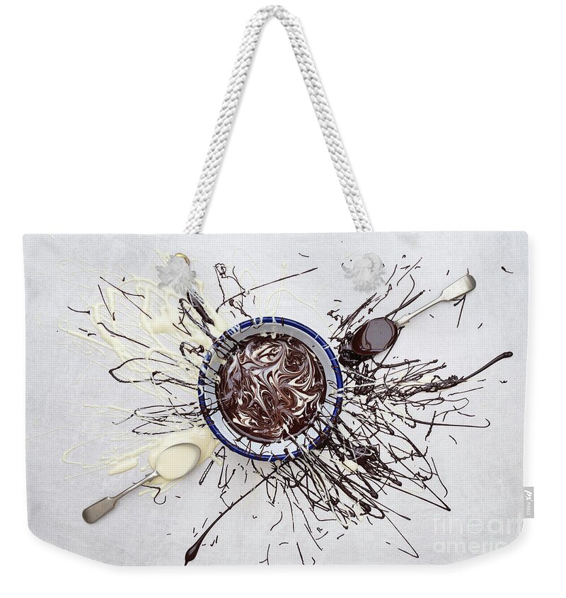 Chocolate Weekender Tote Bag featuring the photograph A Mess of Chocolate #1 by Tim Gainey