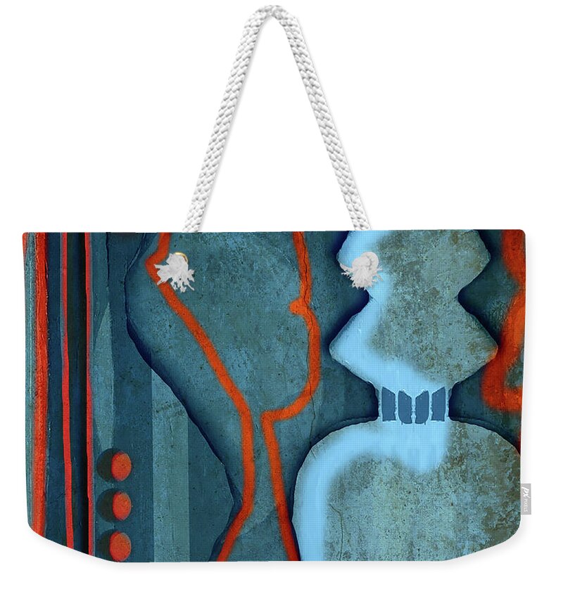 Music Weekender Tote Bag featuring the mixed media Abstract 79 #1 by Amy Shaw