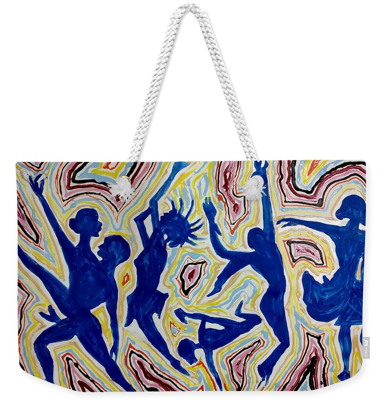 Drip Paintings Weekender Tote Bag featuring the painting Abstract Expression-3 #1 by Anand Swaroop Manchiraju