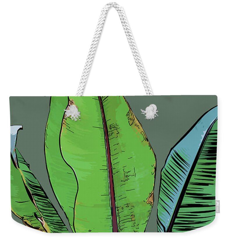 Banana Plant Weekender Tote Bag featuring the digital art Banana Plant by Kirt Tisdale