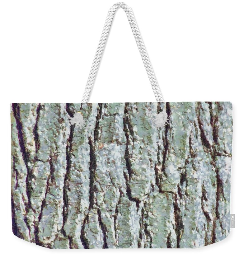 Bark Weekender Tote Bag featuring the mixed media Bark Texture by Christopher Reed