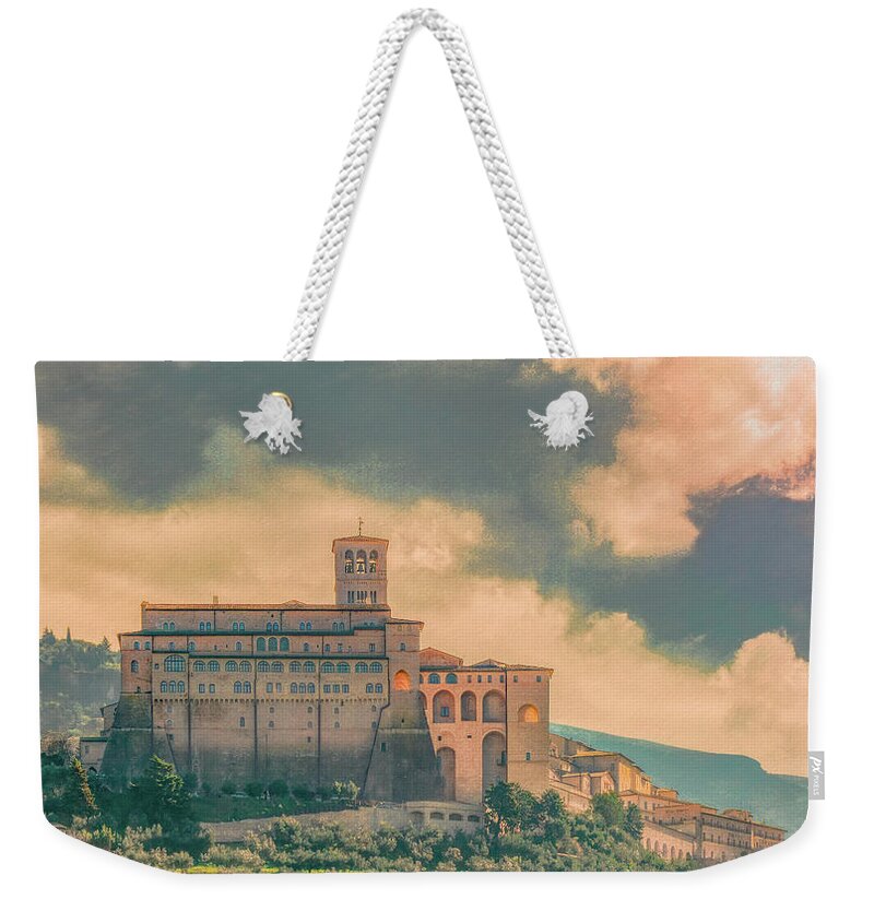 Italy Weekender Tote Bag featuring the photograph Basilica of St. Francis of Assisi #2 by Marcy Wielfaert