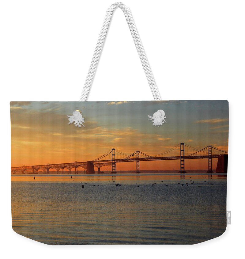 Bay Bridge Weekender Tote Bag featuring the photograph Bay Bridge #2 by Carolyn Stagger Cokley