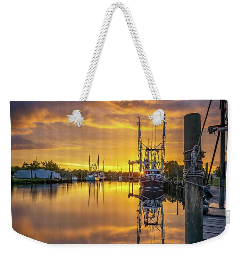Bayou Weekender Tote Bag featuring the photograph Bayou Sunrise by Brad Boland