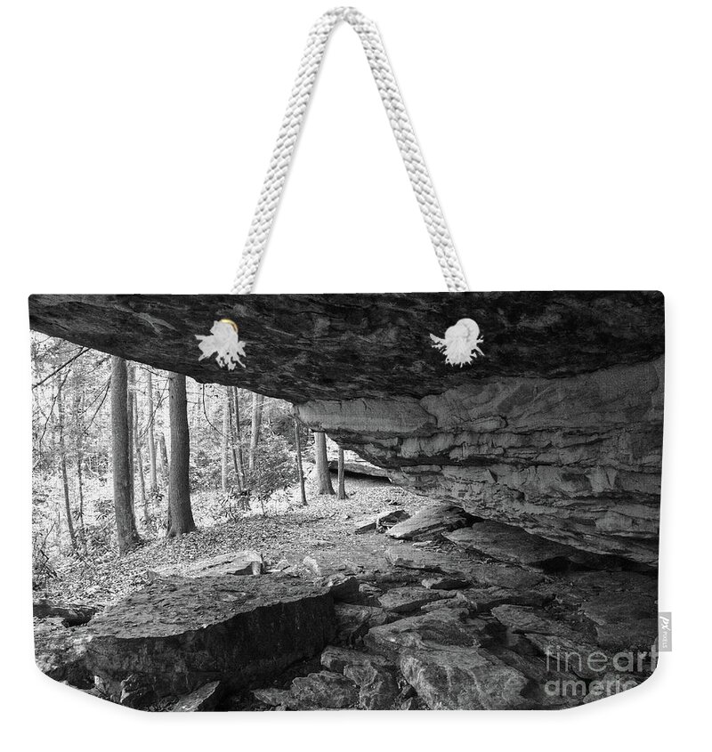 Tennessee Weekender Tote Bag featuring the photograph Black And White Cave by Phil Perkins