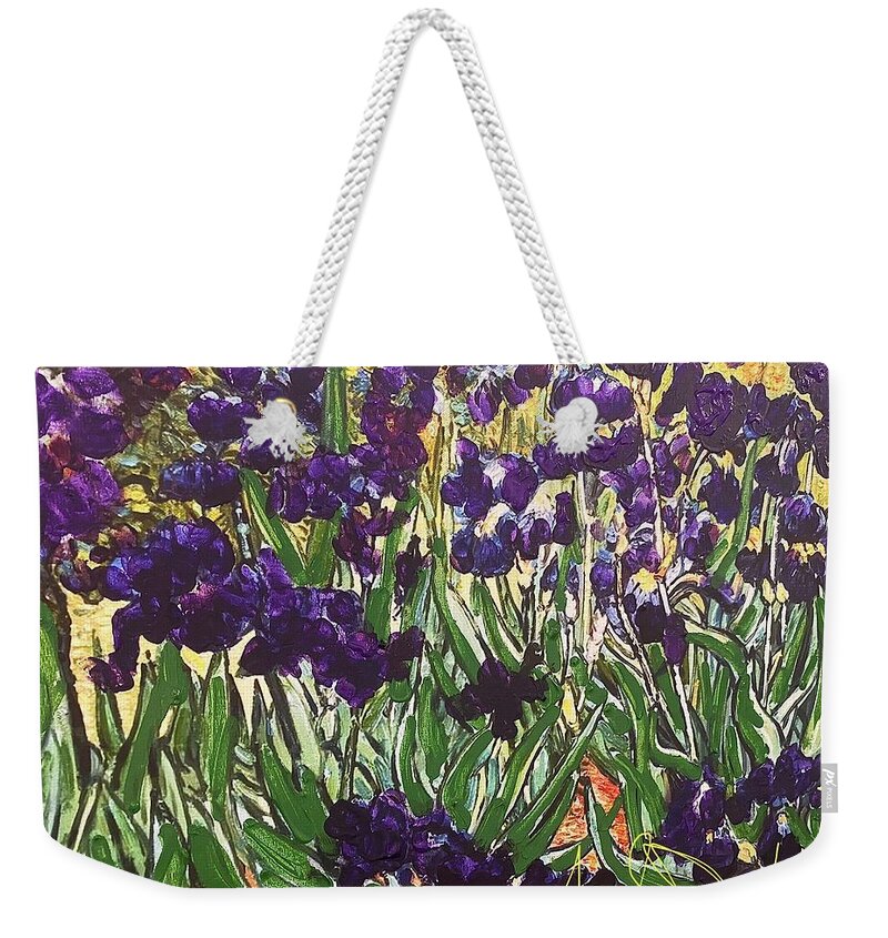  Weekender Tote Bag featuring the mixed media Blue and Green by Angie ONeal