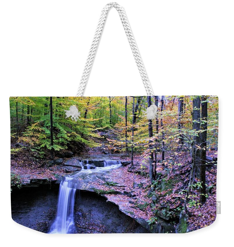  Weekender Tote Bag featuring the photograph Blue Hen Falls by Brad Nellis