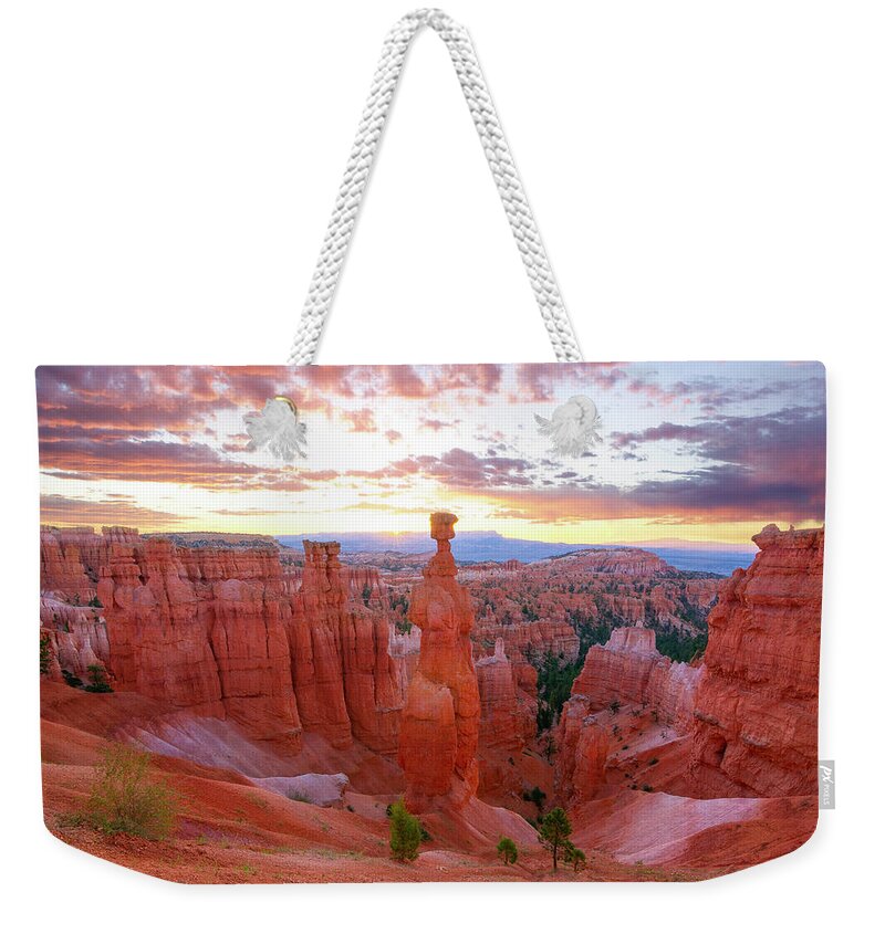 Utah Weekender Tote Bag featuring the photograph Bryce Canyon Sunrise by Aaron Spong