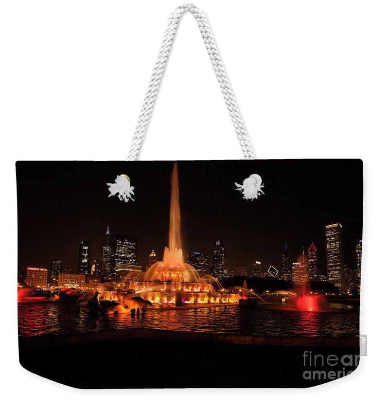 Buckingham Weekender Tote Bag featuring the photograph Buckingham Fountain #1 by Timothy Johnson
