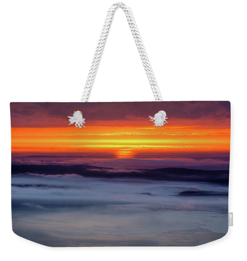 Acadia National Park Weekender Tote Bag featuring the photograph Cadillac Mountain 0754 by Greg Hartford