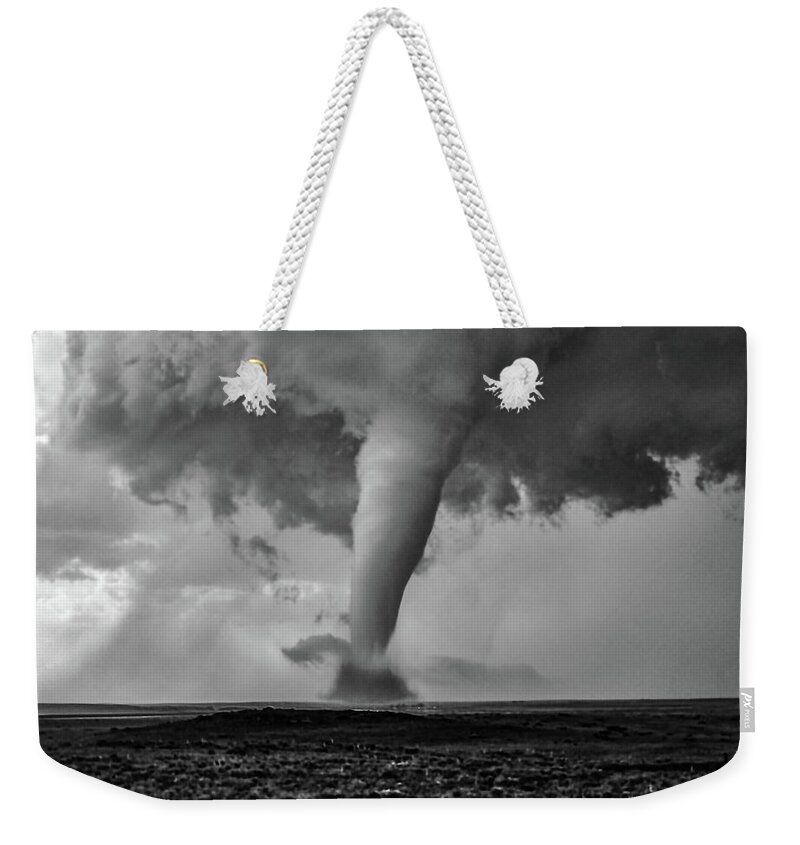 Tornado Weekender Tote Bag featuring the photograph Campo Tornado Black and White #1 by Ed Sweeney