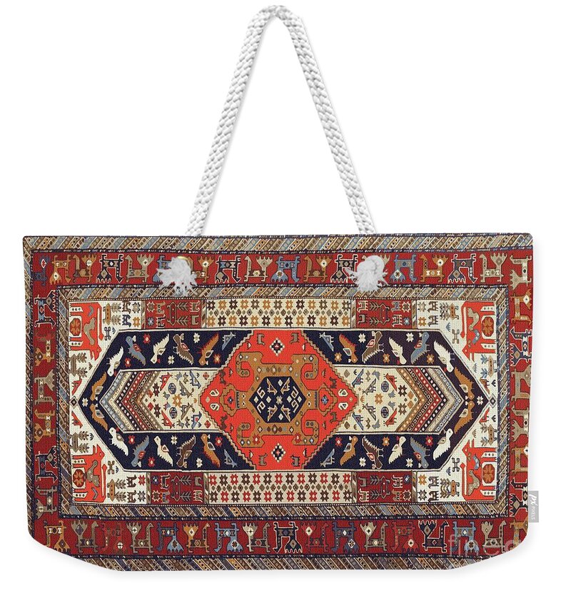 Carpet Weekender Tote Bag featuring the digital art Carpet- 297 #1 by Mehran Akhzari