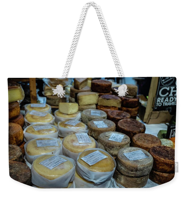 Cheese Weekender Tote Bag featuring the photograph Cheese Market by William Dougherty